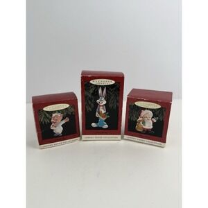 Lot of 3 Vintage 1993 Hallmark Keepsake Ornaments Looney Tunes